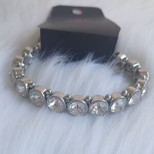 Paparazzi Silver and Crystal Bracelet